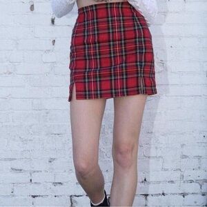 ★ Brandy Melville Red Plaid Mini Skirt ★